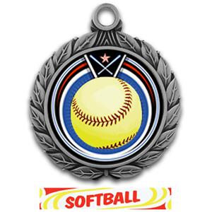 SILVER/DELUXE SOFTBALL RIBBON