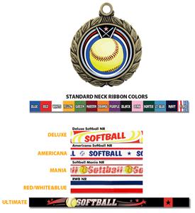 SILVER/AMERICANA SOFTBALL RIBBON