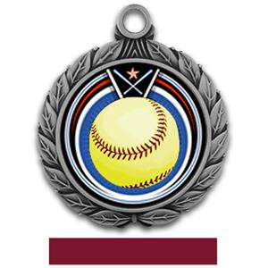 SILVER/MAROON RIBBON