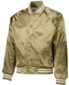 Augusta Satin Baseball Jacket/Striped Trim Augusta Satin Baseball Jacket/Striped Trim