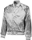 Augusta Satin Baseball Jacket/Striped Trim Augusta Satin Baseball Jacket/Striped Trim