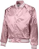 Augusta Satin Baseball Jacket/Striped Trim Augusta Satin Baseball Jacket/Striped Trim