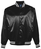 Augusta Satin Baseball Jacket/Striped Trim Augusta Satin Baseball Jacket/Striped Trim