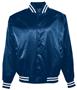 Augusta Satin Baseball Jacket/Striped Trim