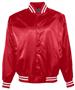 Augusta Satin Baseball Jacket/Striped Trim