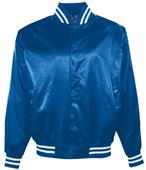 Augusta Satin Baseball Jacket/Striped Trim Augusta Satin Baseball Jacket/Striped Trim