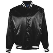 Augusta Youth Satin Baseball Jacket/Striped Trim Augusta Youth Satin Baseball Jacket/Striped Trim