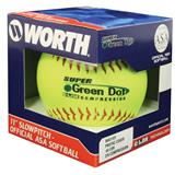 11" ASA Super Green Dot Pro Tac Yellow Softballs 11" ASA Super Green Dot Pro Tac Yellow Softballs