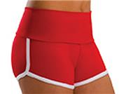 Low Rise Roll Top Bright Red Cheerleaders Shorts