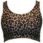 Brown Leopard Racer Back Printed Sports Bra