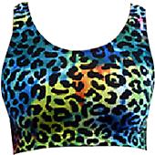 Gem Gear Tie Dye Leopard Racer Back Sports Bra
