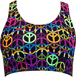 BLACK WITH NEON PEACE SIGNS (P5)