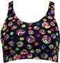 Multicolor Volleyballs Racer Back Sports Bra