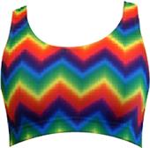 Gem Gear Tie Dye Zig Zag Racer Back Sports Bra