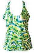 Fit 2 Win Isabelle Green Swirl Sports Tank