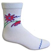 Closeout 3/4 White Flower Socks PAIR