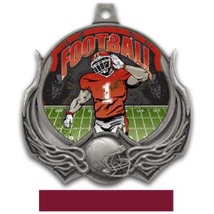 SILVER MEDAL/MAROON RIBBON