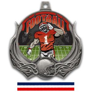 SILVER MEDAL/RED WHITE & BLUE RIBBON