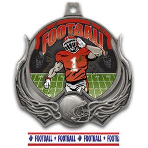 SILVER MEDAL/AMERICANA FOOTBALL RIBBON