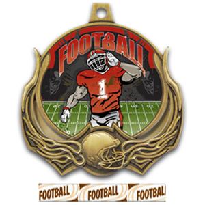 GOLD MEDAL/DELUXE FOOTBALL RIBBON