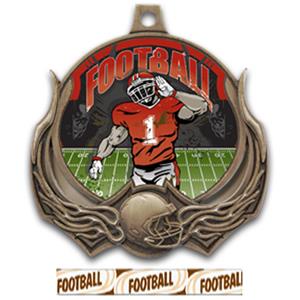 BRONZE MEDAL/DELUXE FOOTBALL RIBBON