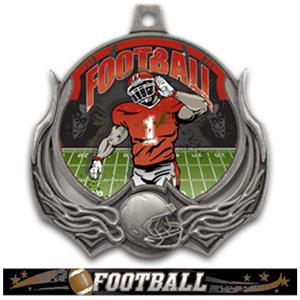 SILVER MEDAL/ULTIMATE FOOTBALL NECK RIBBON