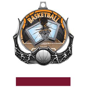 SILVER MEDAL/MAROON RIBBON