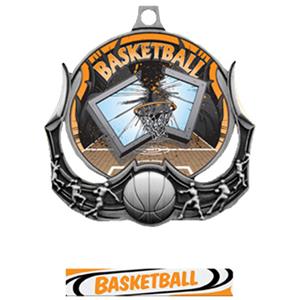 SILVER MEDAL/DELUXE BASKETBALL RIBBON