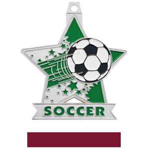 SILVER MEDAL/MAROON RIBBON