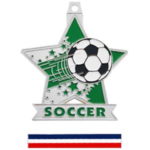 SILVER MEDAL/RED WHITE & BLUE RIBBON
