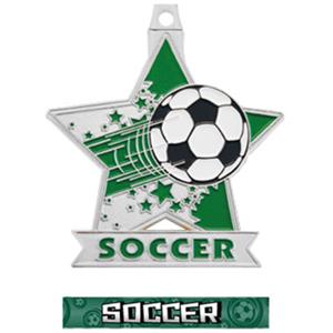 SILVER MEDAL/GRAPHX SOCCER RIBBON