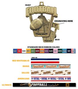 SILVER MEDAL / AMERICANA FOOTBALL RIBBON