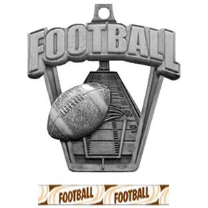 SILVER MEDAL / DELUXE FOOTBALL RIBBON