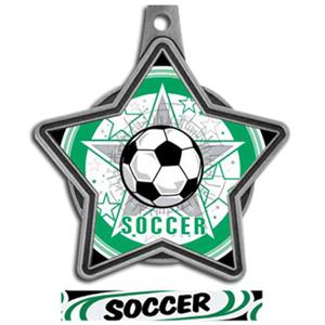 SILVER MEDAL/DELUXE SOCCER RIBBON