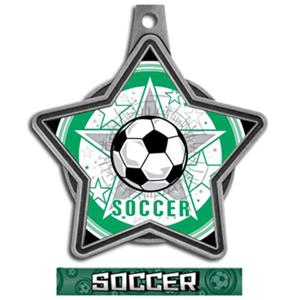 SILVER MEDAL/GRAPHX SOCCER RIBBON