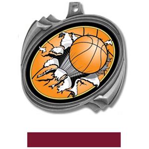 SILVER MEDAL/MAROON RIBBON