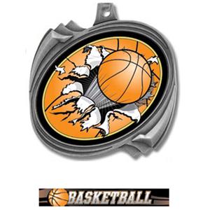 SILVER MEDAL/ULTIMATE BASKETBALL RIBBON