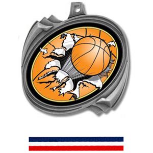SILVER MEDAL/RED WHITE & BLUE RIBBON