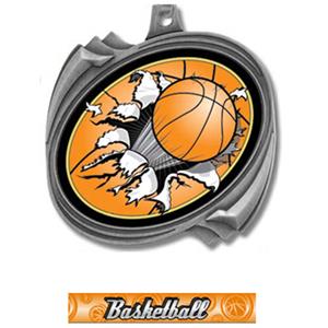 SILVER MEDAL/GRAPHX BASKETBALL RIBBON