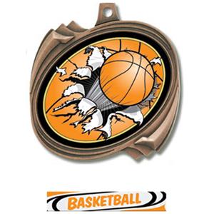 BRONZE MEDAL/DELUXE BASKETBALL RIBBON