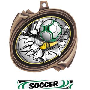BRONZE MEDAL DELUXE SOCCER RIBBON