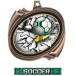 BRONZE MEDAL GRAPHX  SOCCER RIBBON
