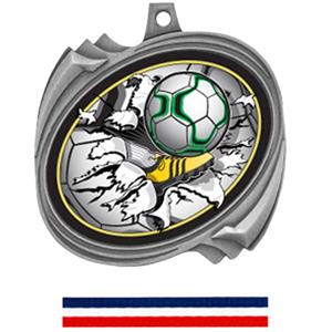 SILVER MEDAL (RWB) RED WHITE & BLUE RIBBON