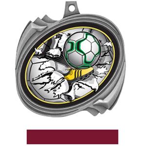 SILVER MEDAL MAROON RIBBON