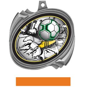 SILVER MEDAL ORANGE RIBBON