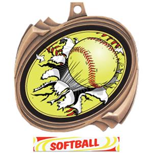 BRONZE/DELUXE SOFTBALL RIBBON