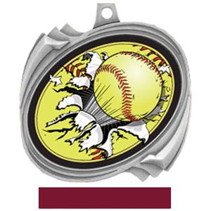 SILVER/MAROON RIBBON