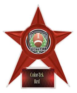 RED TROPHY/RED TEK LABEL - SHIELD FOOTBALL MYLAR
