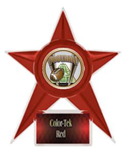 RED TROPHY/RED TEK LABEL - PROSPORT FOOTBALL MYLAR