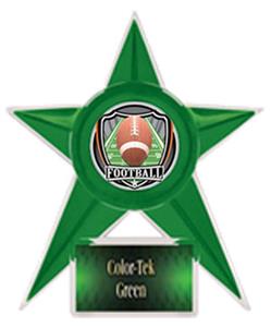 GREEN TROPHY/GREEN TEK LABEL - SHIELD FOOTBALL MYL